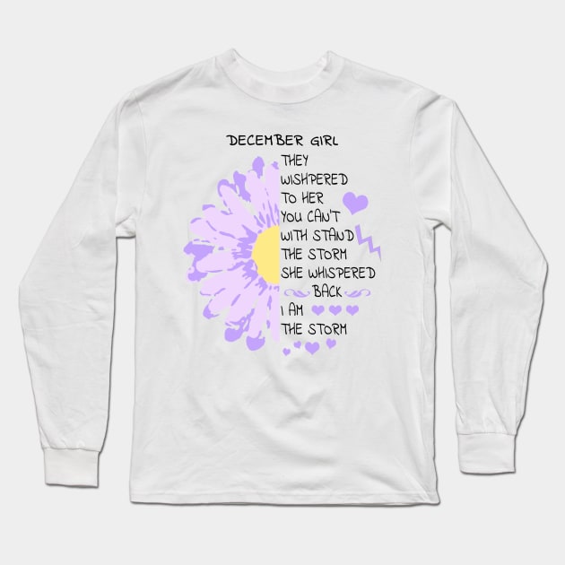 flower for december girl Long Sleeve T-Shirt by peaty